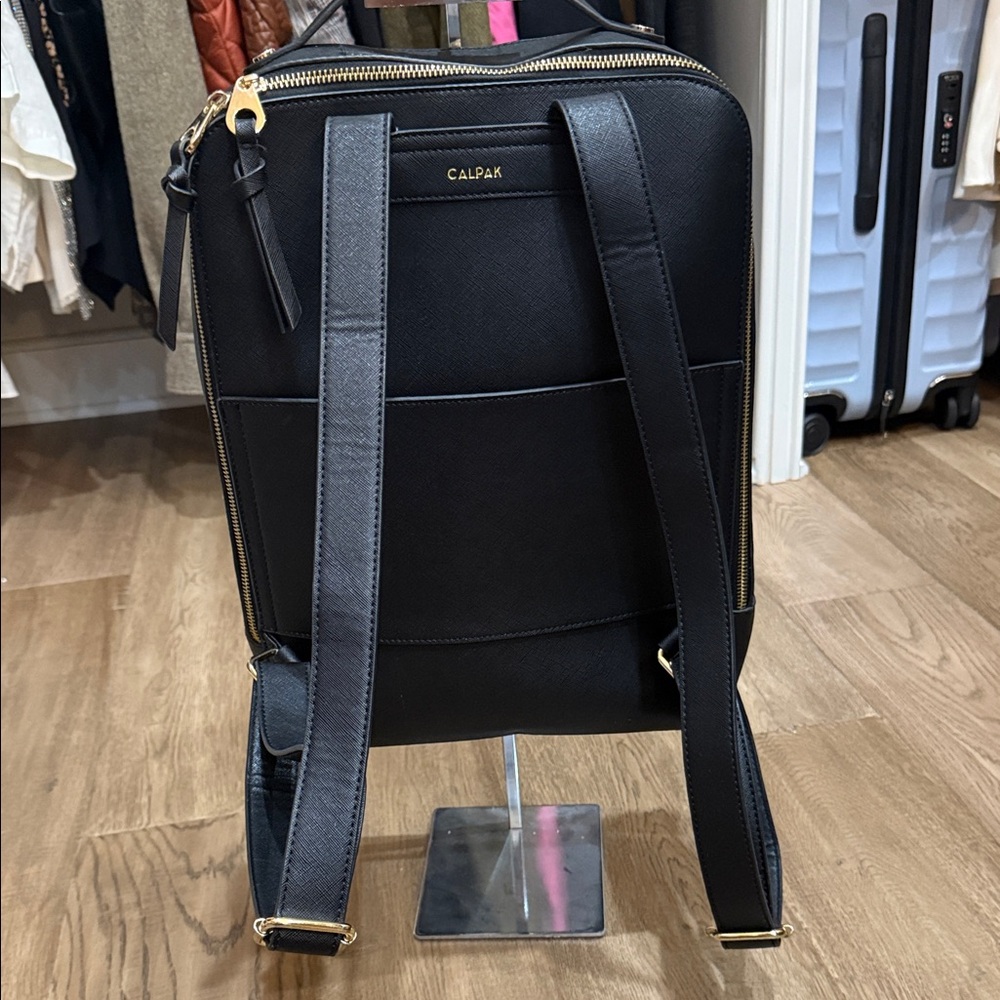 Calpak Black Backpack with Gold Details - Picture 3 of 6